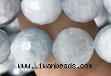 CAQ850 15.5 inches 10mm faceted round aquamarine beads wholesale