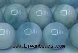 CAQ868 15.5 inches 12mm round aquamarine gemstone beads wholesale