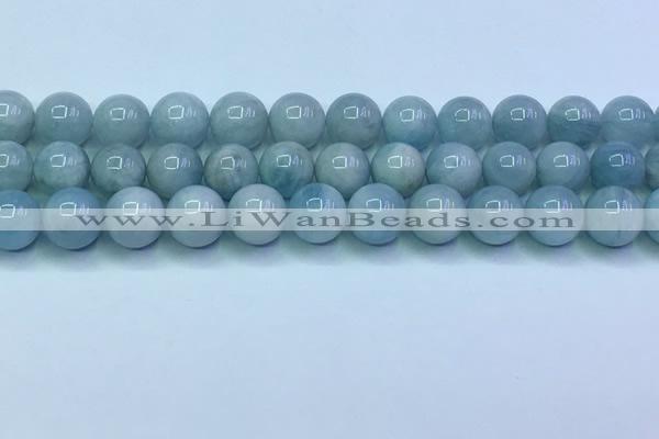 CAQ868 15.5 inches 12mm round aquamarine gemstone beads wholesale