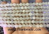 CAQ875 15.5 inches 6mm faceted round aquamarine gemstone beads