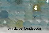 CAQ882 15.5 inches 3.5mm faceted round tiny aquamarine beads