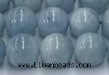 CAQ907 15.5 inches 8mm round aquamarine gemstone beads