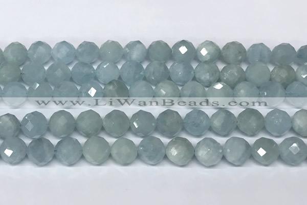 CAQ947 15 inches 10mm faceted round aquamarine beads