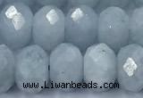 CAQ951 15 inches 8*10mm faceted rondelle aquamarine beads