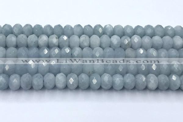 CAQ951 15 inches 8*10mm faceted rondelle aquamarine beads