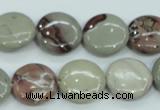 CAR32 15.5 inches 15mm flat round artistic jasper beads wholesale