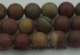 CAR361 15.5 inches 6mm round matte red artistic jasper beads