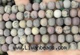 CAR372 15.5 inches 8mm round matte artistic jasper beads wholesale