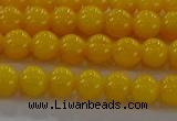 CAR401 15.5 inches 6mm round synthetic amber beads wholesale