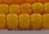 CAR412 15.5 inches 9*11mm drum synthetic amber beads wholesale