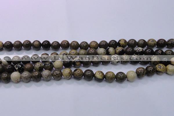 CAR50 15.5 inches 4mm round yellow artistic jasper beads