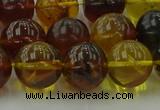 CAR505 15.5 inches 12mm - 13mm round natural amber beads wholesale