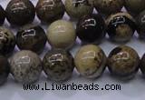 CAR51 15.5 inches 6mm round yellow artistic jasper beads