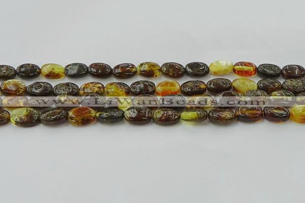 CAR546 15.5 inches 7*11mm - 8*12mm oval natural amber beads