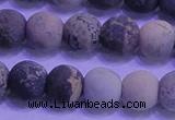 CAR63 15.5 inches 10mm round matte yellow artistic jasper beads