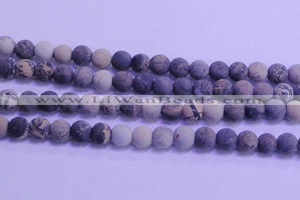 CAR66 15.5 inches 16mm round matte yellow artistic jasper beads