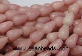 CAS12 15.5 inches 6*10mm teardrop pink angel skin gemstone beads