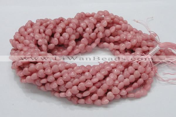 CAS14 15.5 inches 8*8mm heart pink angel skin gemstone beads