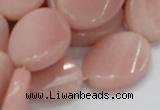 CAS28 15.5 inches 18*25mm twisted oval pink angel skin gemstone beads