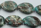 CAT12 15.5 inches 18*25mm flat teardrop natural aqua terra jasper beads