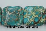 CAT18 15.5 inches 25*25mm square natural aqua terra jasper beads