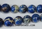 CAT300 15.5 inches 8mm - 18mm round dyed aqua terra jasper beads