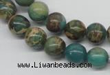 CAT5004 15.5 inches 10mm round natural aqua terra jasper beads