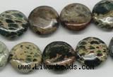 CAT5009 15.5 inches 16mm flat round natural aqua terra jasper beads