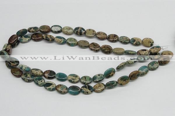 CAT5011 15.5 inches 10*14mm oval natural aqua terra jasper beads