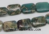 CAT5015 15.5 inches 12*16mm rectangle natural aqua terra jasper beads