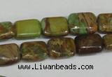 CAT5039 15.5 inches 6*8mm rectangle natural aqua terra jasper beads