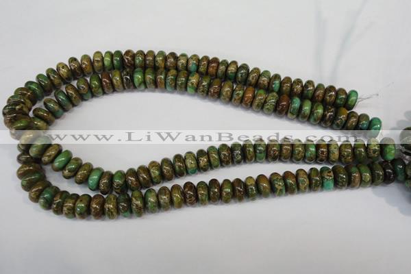 CAT5046 15.5 inches 6*12mm rondelle natural aqua terra jasper beads