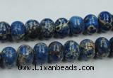 CAT52 15.5 inches 8*10mm rondelle dyed natural aqua terra jasper beads