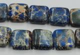 CAT53 15.5 inches 16*16mm square dyed natural aqua terra jasper beads