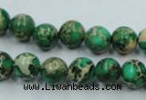 CAT58 15.5 inches 10mm round dyed natural aqua terra jasper beads