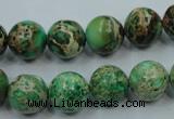 CAT59 15.5 inches 12mm round dyed natural aqua terra jasper beads