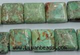 CAT68 15.5 inches 16*16mm square dyed natural aqua terra jasper beads