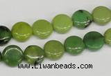 CAU37 15.5 inches 10mm flat round australia chrysoprase beads wholesale