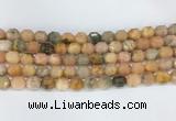 CBBS03 15 inches 8mm faceted prism peach calcite beads wholesale