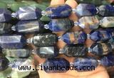 CBBS15 15 inches 11*25mm - 14*28mm hexahedral prism sodalite beads