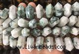 CBBS48 15 inches 12*25mm - 14*28mm hexahedral prism chrysocolla beads