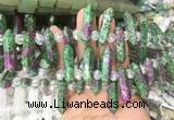 CBBS65 15 inches 8*30mm - 9*33mm hexahedral prism ruby zoisite beads