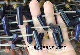 CBBS93 15 inches 8*30mm - 8*32mm hexahedral prism blue sandstone beads