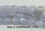 CBC05 15.5 inches 7*10mm nugget blue chalcedony beads wholesale