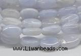 CBC08 15.5 inches 8*12mm oval blue chalcedony beads wholesale