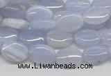 CBC09 15.5 inches 10*14mm oval blue chalcedony beads wholesale