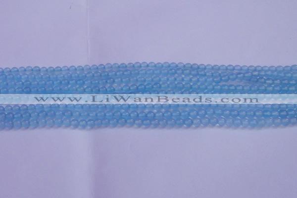 CBC250 15.5 inches 4mm A grade round ocean blue chalcedony beads