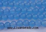 CBC251 15.5 inches 6mm A grade round ocean blue chalcedony beads