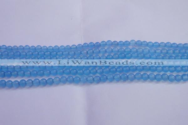 CBC261 15.5 inches 6mm AA grade round ocean blue chalcedony beads