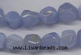 CBC30 15.5 inches 12*13mm nuggets blue chalcedony beads